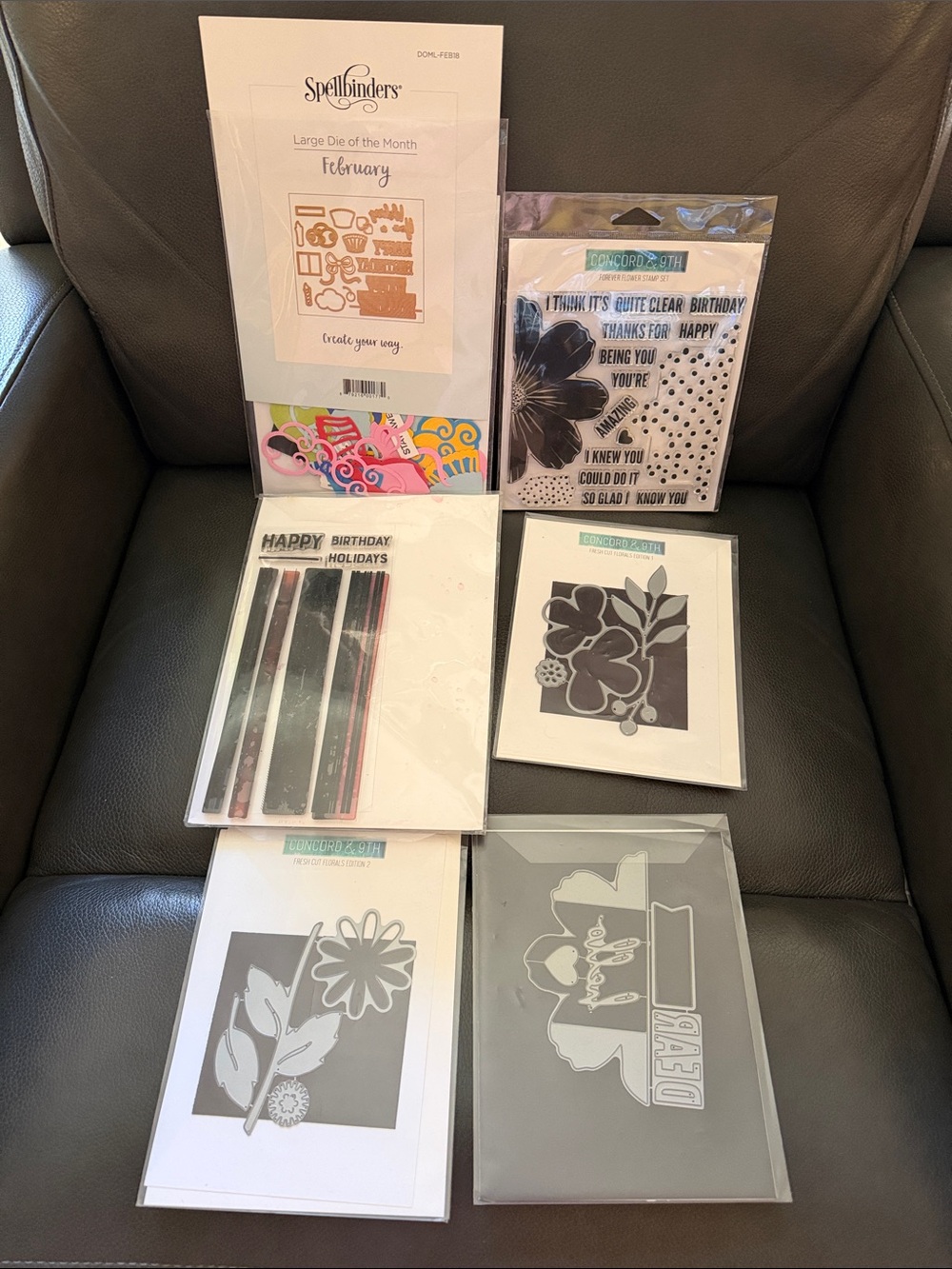 Concord and 9th and Spellbinders Floral and Celebration Craft Die & Stamp Set.